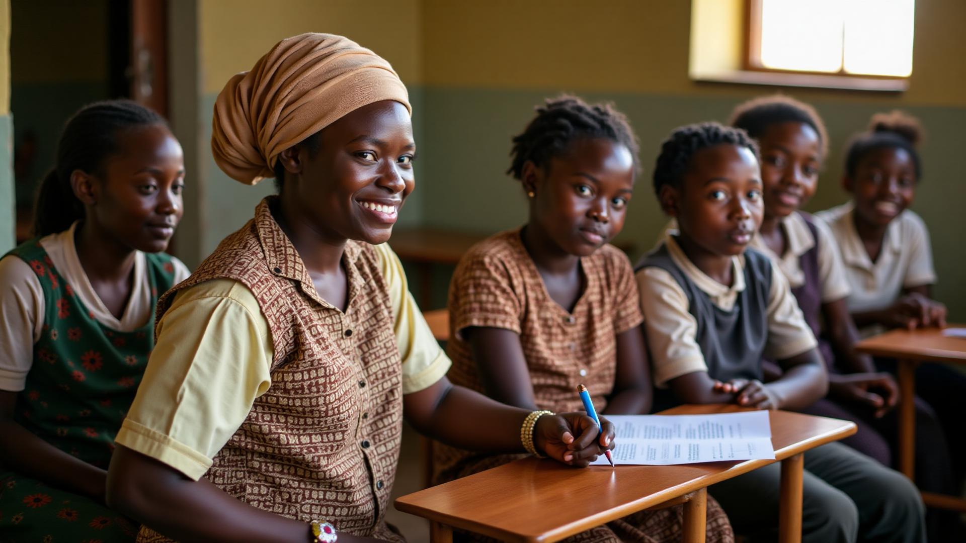 Girls in classroom representing learning about Girlified's mission